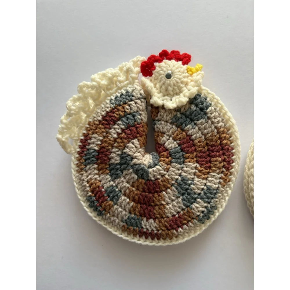 Handmade Crocheted Chicken/ Hen Kitchen Hot Pad /Pot Holder - Cottagecore Granny